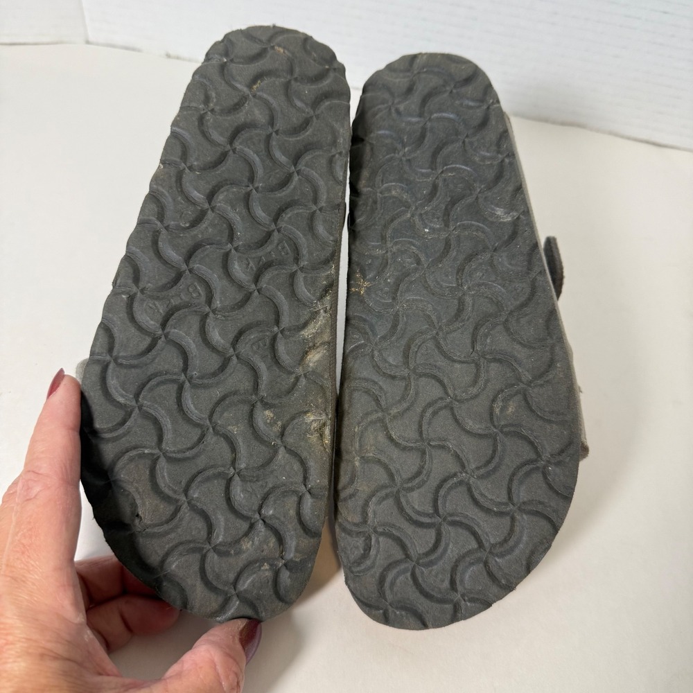 Birkenstock Vegan Arizona Sandals Women Gray Canvas Comfort Casual Sz 36 Shoes - Picture 7 of 10